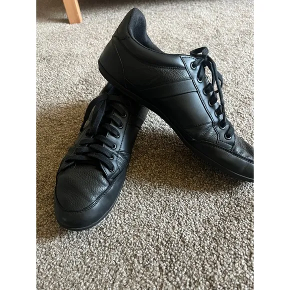 Lacoste Chaymon Leather Sneakers Casual Shoes Comfort Black Mens Size 11