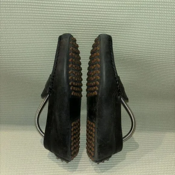 Lacoste Concours Leather Loafers Slip On Comfort Men’s Size 9 Washed Black