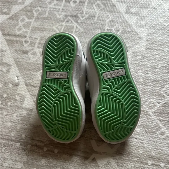 Lacoste Kids White and Green Sneakers