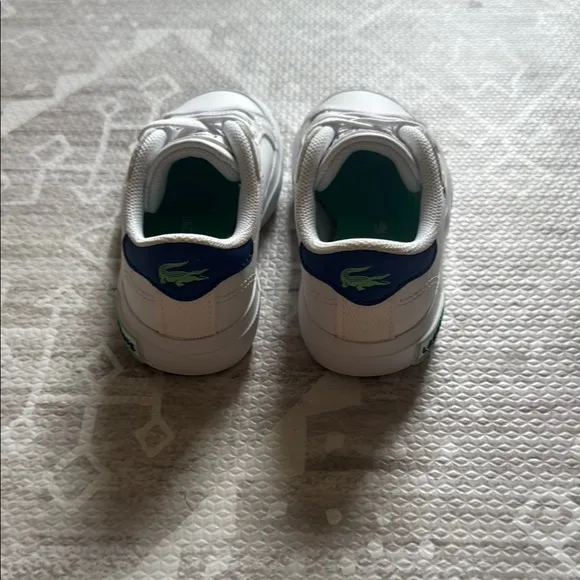 Lacoste Kids White and Green Sneakers