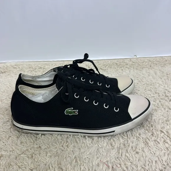 Lacoste Low‎ Top  Black Sneakers Size 9.5 Men’s