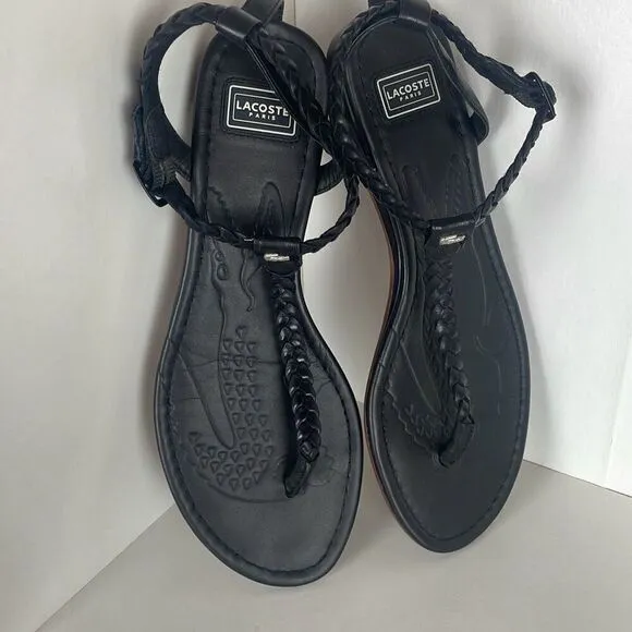 Lacoste Braided Leather Sandals