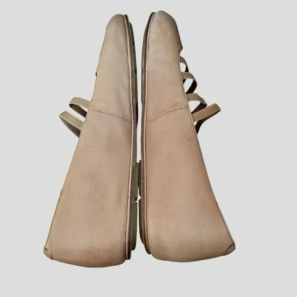 L’Amour Des Pieds Caiden Tan Leather Hidden Wedge Round Toe  Ballet Flats 9.5