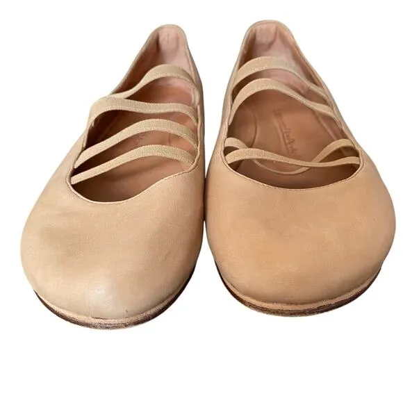 L’Amour Des Pieds Caiden Tan Leather Hidden Wedge Round Toe  Ballet Flats 9.5