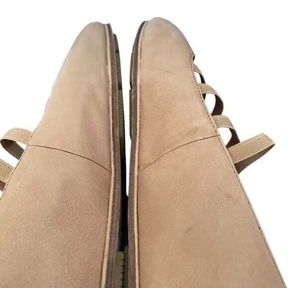 L’Amour Des Pieds Caiden Tan Leather Hidden Wedge Round Toe  Ballet Flats 9.5