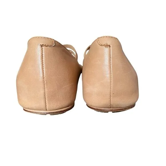 L’Amour Des Pieds Caiden Tan Leather Hidden Wedge Round Toe  Ballet Flats 9.5