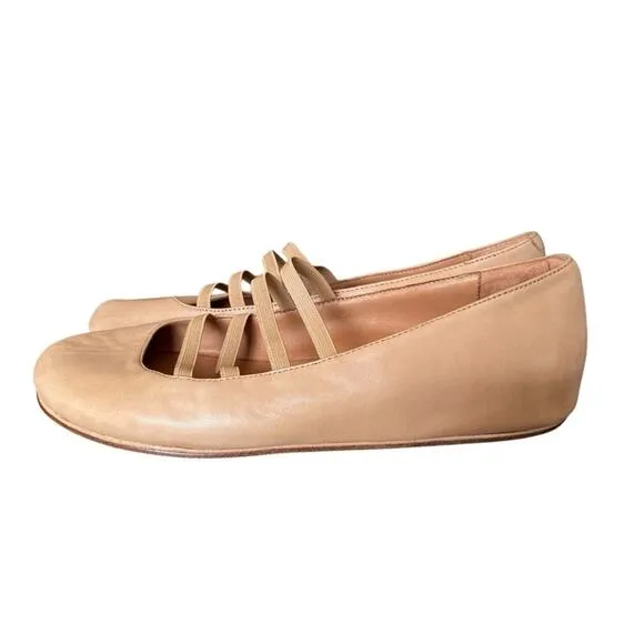 L’Amour Des Pieds Caiden Tan Leather Hidden Wedge Round Toe  Ballet Flats 9.5