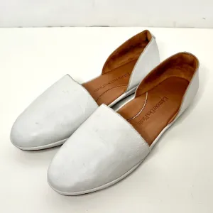 L’Amour Des Pieds White Leather Flats