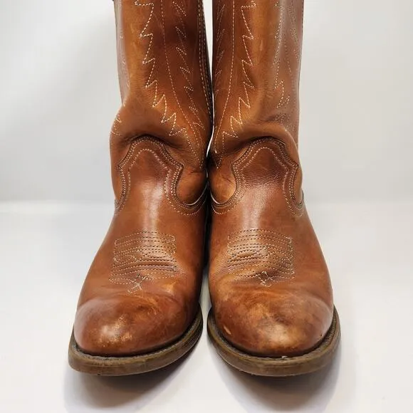 Landis Mens Brown Leather Embroidered Western Cowboy Boots Size 10 D Pull On