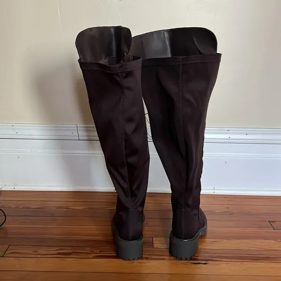 Lane Bryant Extra Wide Calf Over the Knee Lug Sole Boots in Chocolate Brown 9EWC