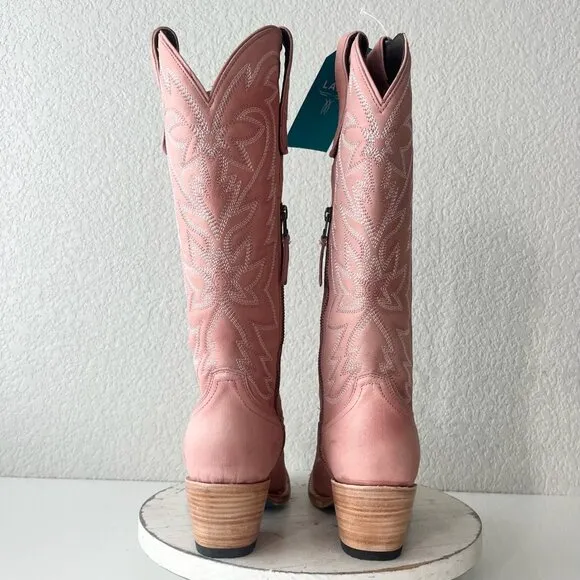Lane SMOKESHOW Womens Cowboy Boots 8.5 Pink Leather Western Cowgirl Mid Calf