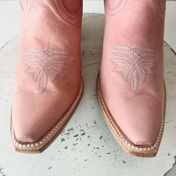 Lane SMOKESHOW Womens Cowboy Boots 8.5 Pink Leather Western Cowgirl Mid Calf