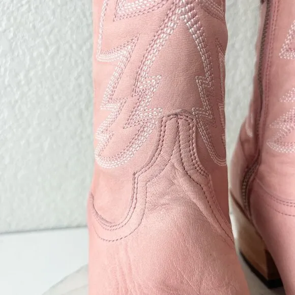 Lane SMOKESHOW Womens Cowboy Boots 8.5 Pink Leather Western Cowgirl Mid Calf
