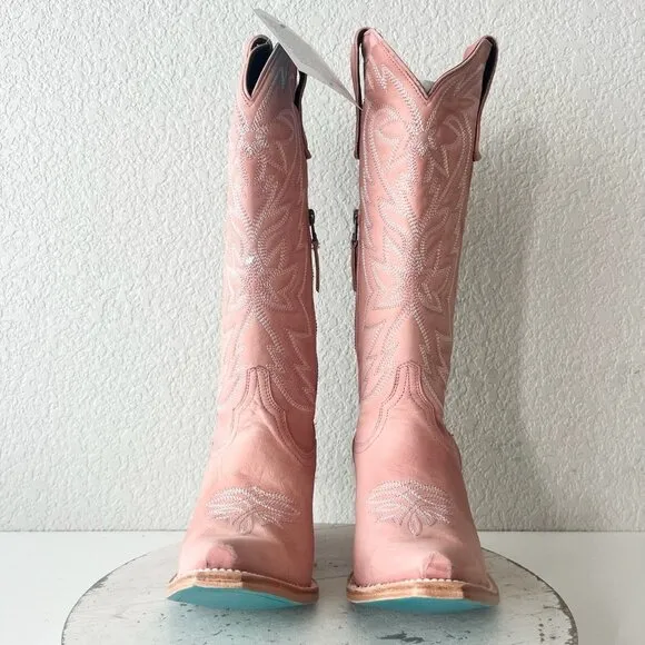 Lane SMOKESHOW Womens Cowboy Boots 8.5 Pink Leather Western Cowgirl Mid Calf