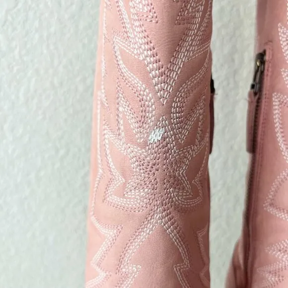Lane SMOKESHOW Womens Cowboy Boots 8.5 Pink Leather Western Cowgirl Mid Calf