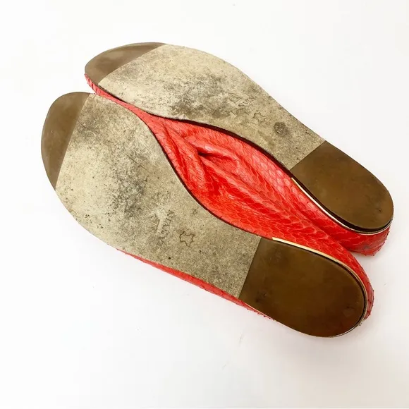 LANVIN | Signature Python Round Toe Classic Ballerina Flats