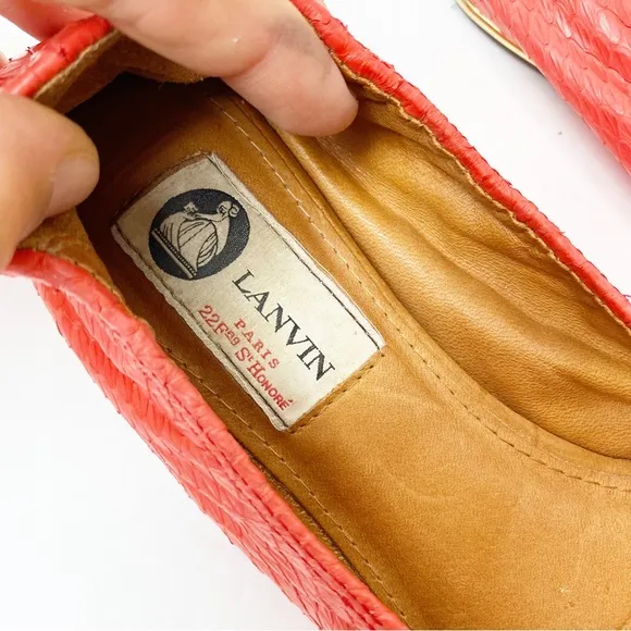 LANVIN | Signature Python Round Toe Classic Ballerina Flats