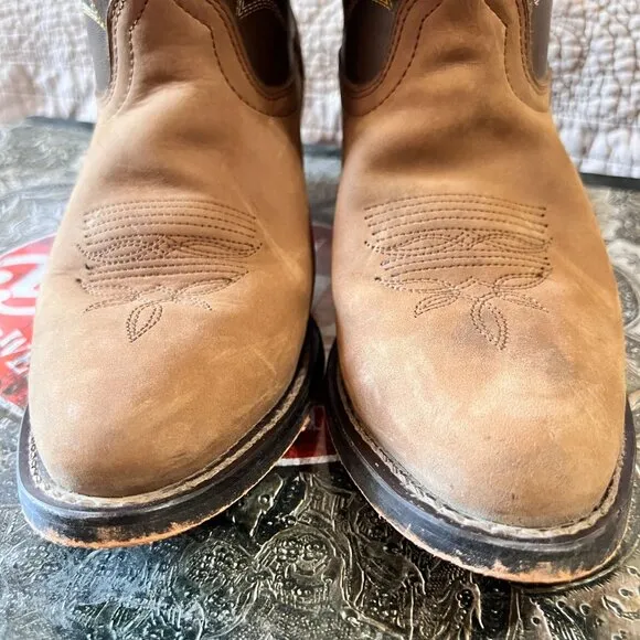 Laredo Kadi 5742 Womens Tan Distressed Western Cowboy Boots size 8.5 Wide