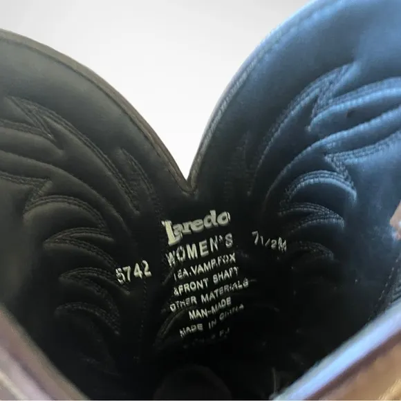 LAREDO Women's Brown Leather Western Boots With Heel Size 7.5 | EUC‎