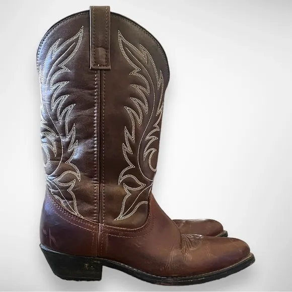 LAREDO Women's Brown Leather Western Boots With Heel Size 7.5 | EUC‎