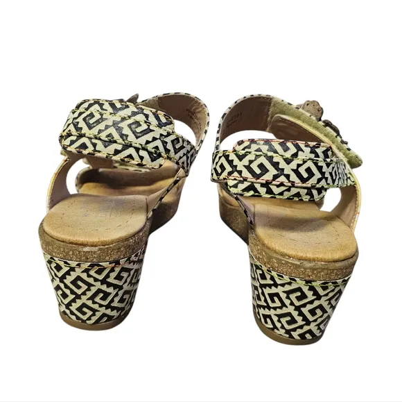 L'Artiste By Spring Step Radd Floral Cork Wedge Sandals Women's Size EU39 US8.5