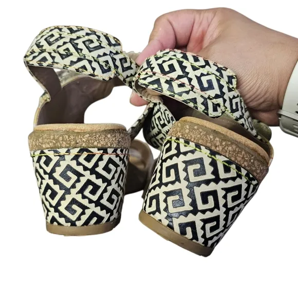 L'Artiste By Spring Step Radd Floral Cork Wedge Sandals Women's Size EU39 US8.5