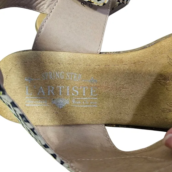 L'Artiste By Spring Step Radd Floral Cork Wedge Sandals Women's Size EU39 US8.5