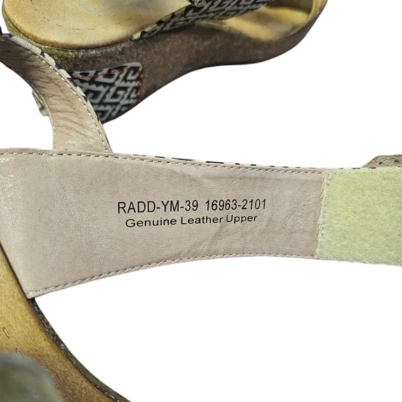 L'Artiste By Spring Step Radd Floral Cork Wedge Sandals Women's Size EU39 US8.5