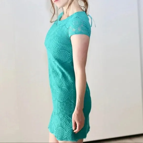 Laundry teal lace dress