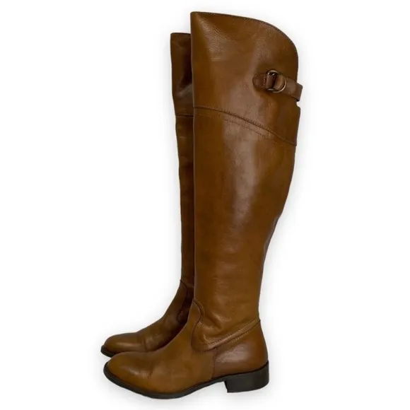 Lavorazione Artigiana - OTK Over the Knee Brown Leather Boots - 6.5