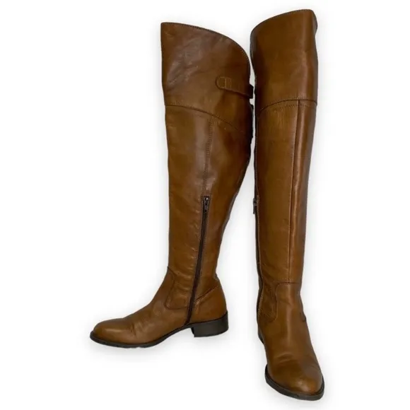 Lavorazione Artigiana - OTK Over the Knee Brown Leather Boots - 6.5