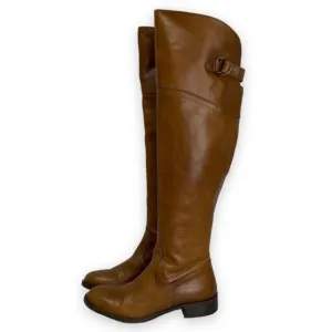 Lavorazione Artigiana - OTK Over the Knee Brown Leather Boots - 6.5