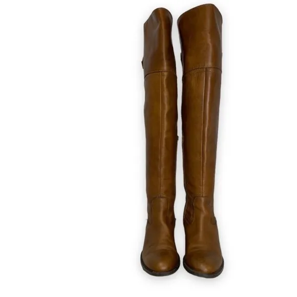 Lavorazione Artigiana - OTK Over the Knee Brown Leather Boots - 6.5