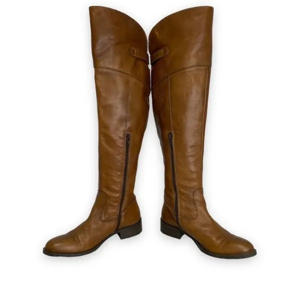 Lavorazione Artigiana - OTK Over the Knee Brown Leather Boots - 6.5