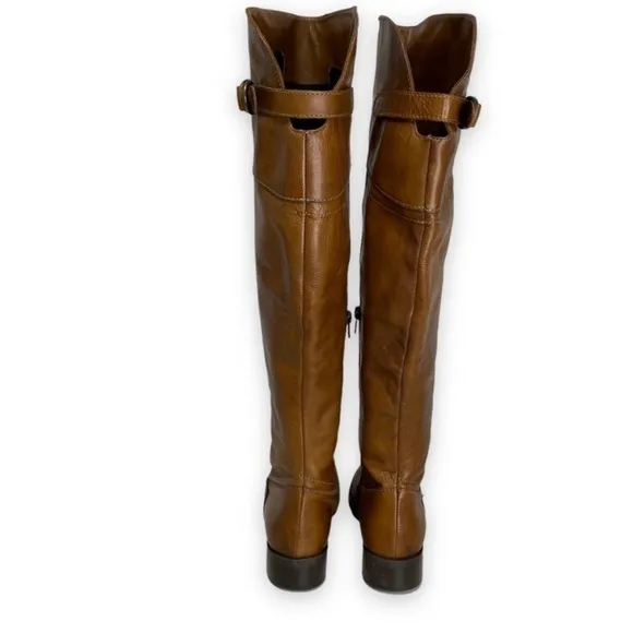 Lavorazione Artigiana - OTK Over the Knee Brown Leather Boots - 6.5