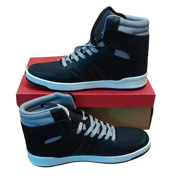 Levi's BB Men's Black/Gray Round Toe Lace Up High-Top Sneakers Size 12M NWB