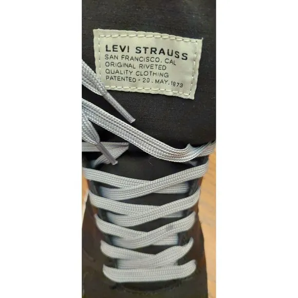 Levi's BB Men's Black/Gray Round Toe Lace Up High-Top Sneakers Size 12M NWB