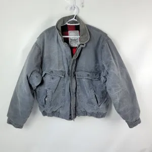 Levis Vintage Flannel Lined Wide Sleeve Gray Jean Jacket Sz XL EUC