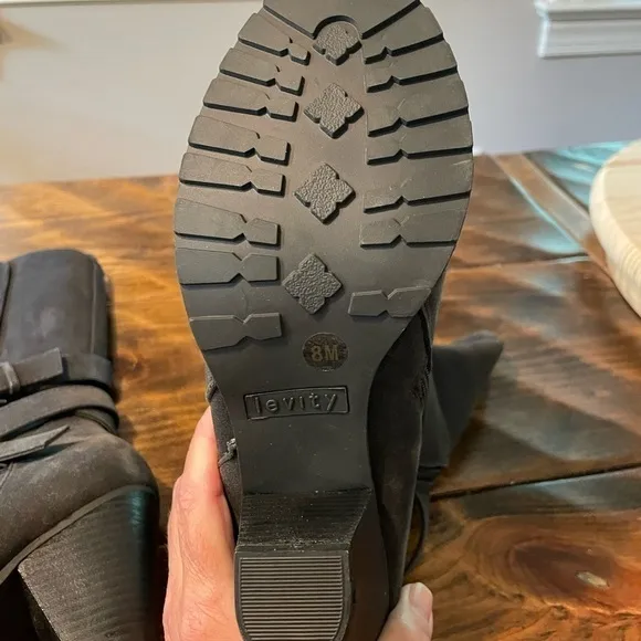 LEVITY | NOTICE Charcoal-Black Mid-Calf Boots. Sz. 8. NWT