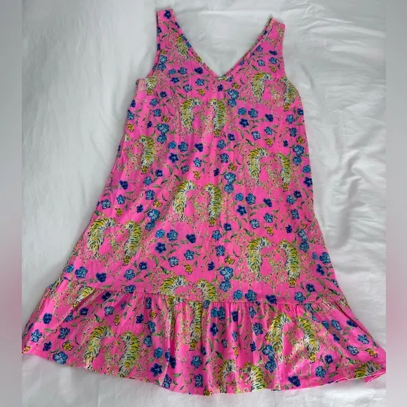 Lilly Pulitzer Camilla Dress SZ S Prosecco Pink Tigress Garden