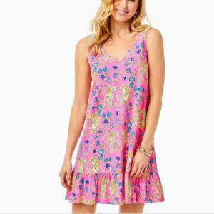 Lilly Pulitzer Camilla Dress SZ S Prosecco Pink Tigress Garden