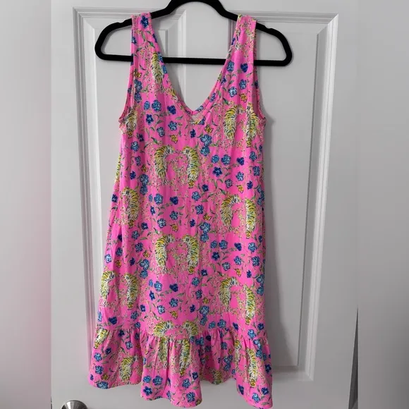 Lilly Pulitzer Camilla Dress SZ S Prosecco Pink Tigress Garden