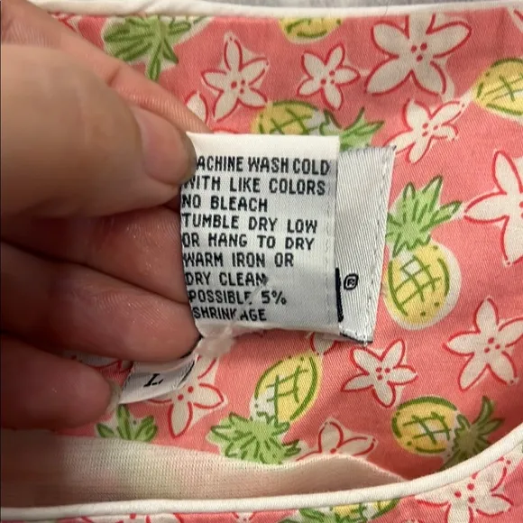 Lilly Pulitzer Pink Floral Dress Pineapple Floral L Large