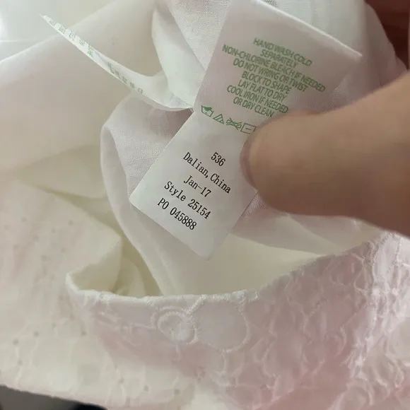 Lilly Pulitzer Rika Fit And Flare Dress White Scalloped Lace Cutout Womens 0