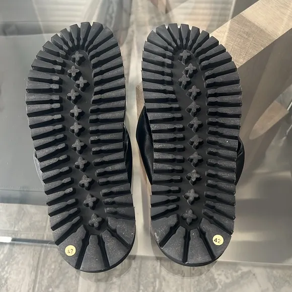 LITA by Ciara (Made in Italy) Lug Sole Thong Sandals, Black Size 42 EXCELLENT!