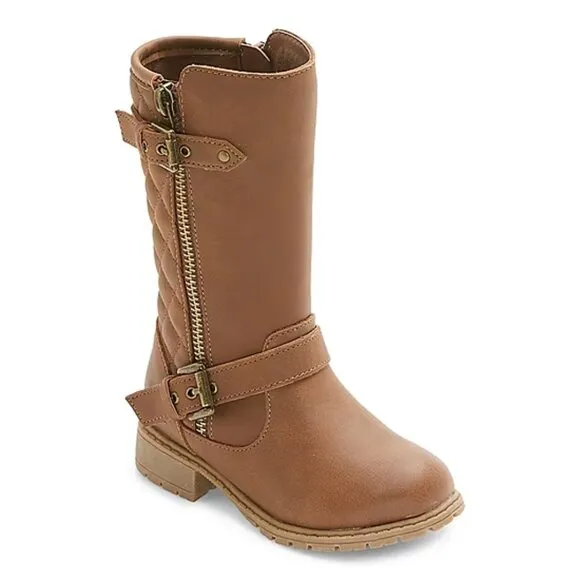 Little Girl's Thereabouts Lil Hailey Stacked Heel Riding Boots - Cognac - 13 -