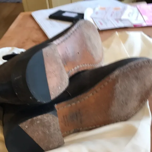 Lk Nw RAG&amp;Bone Brushed Brwn W Blk Lthr Strap Boots