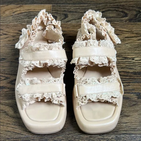 Loeffler Randall Blaise Leather Platform Sandals Size 9.5
