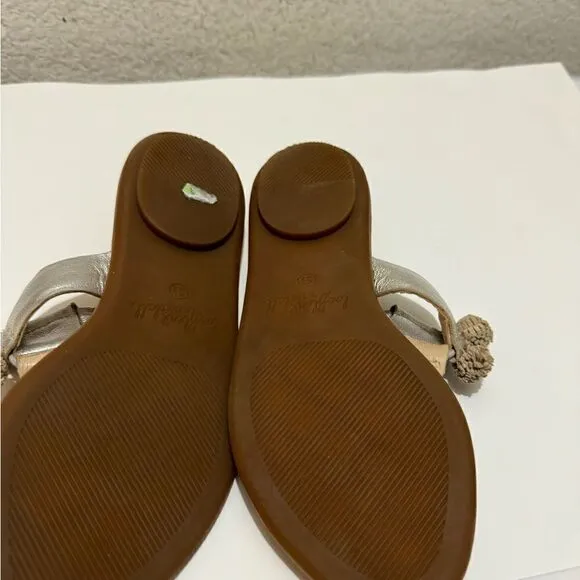 Loeffler Randall - Sosie Pom Pom Thong Sandals silver metallic
