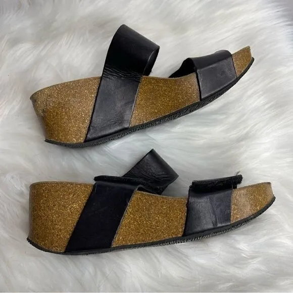 𝅺LOLA Sabbia for Eric Michael Liat Cork Platform Wedge Sandal 37